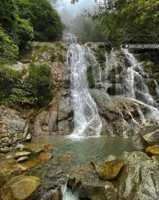 a waterfall in the middle of a river at Apartamento Balcón 302 in San Luis