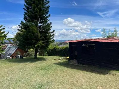 a house with a tree next to a building at Encanto Verde in Rionegro