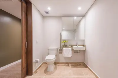 a bathroom with a toilet and a sink at DUP 315 Tesoro - Cls in Medellín