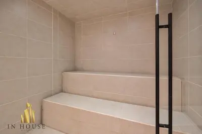 a walk in shower with a staircase in a bathroom at Morph 301 - Fresh Air Retreat in Poblado/AC in El Poblado