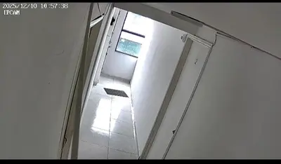 an overhead view of a room with two windows and a door at Casa estrella in Manizales